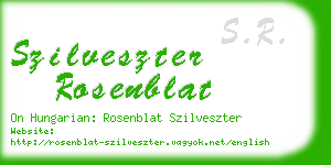 szilveszter rosenblat business card
